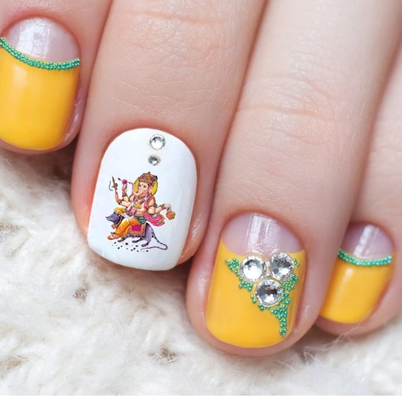 💌BO/GO$6 Ganesha Woman Hindu Meditation Indian Nail Art Waterslide Decals - Picture 5 of 7